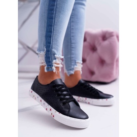EVE Women's Sneakers With Black Openwork Flowers Loriann 1