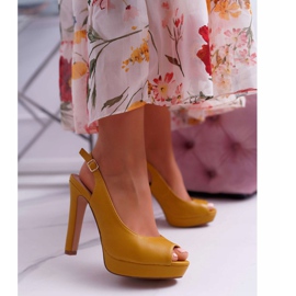 Moow Women's Sandals On High Heel Yellow Lorajn 1