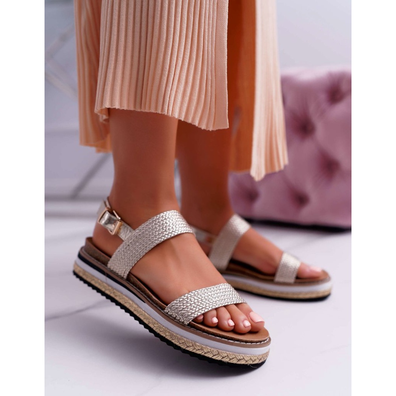 Moow Women's Sandals On The Espadrilles Golden Sarabel Platform 1