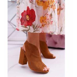 FW1 Women's Sandals On High Heel Peep Toe Camel Nevienna brown 1 FW1 Women's Sandals On High Heel Peep Toe Camel Nevienna brown 1