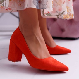 SEA Women's Pumps On A Heel Suede Orange Neshka 1 SEA Women's Pumps On A Heel Suede Orange Neshka 1