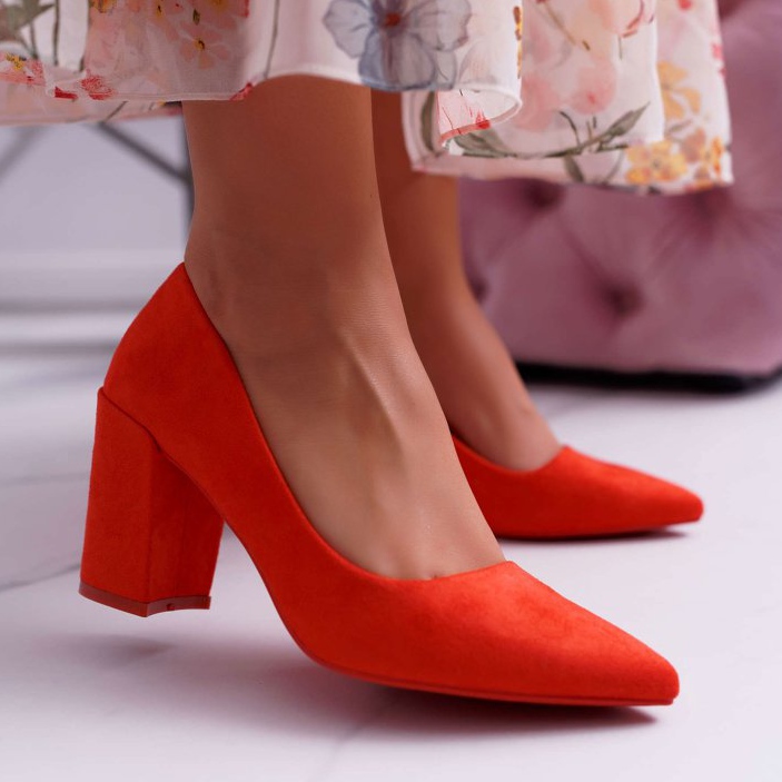 SEA Women's Pumps On A Heel Suede Orange Neshka 1 SEA Women's Pumps On A Heel Suede Orange Neshka 1