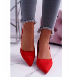 PS1 Women's Pumps On A Heel Suede Red Neshka 2
