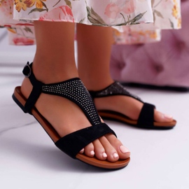 EVE Women's Sandals Flat Black Sorsano 2