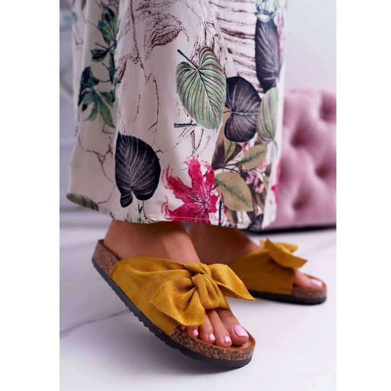BUGO Women's Slippers With Bow Yellow Randy 1