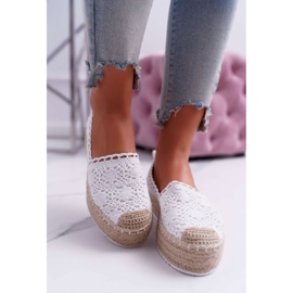 BUGO Women's Lace Espadrilles White Lovely Haven 2