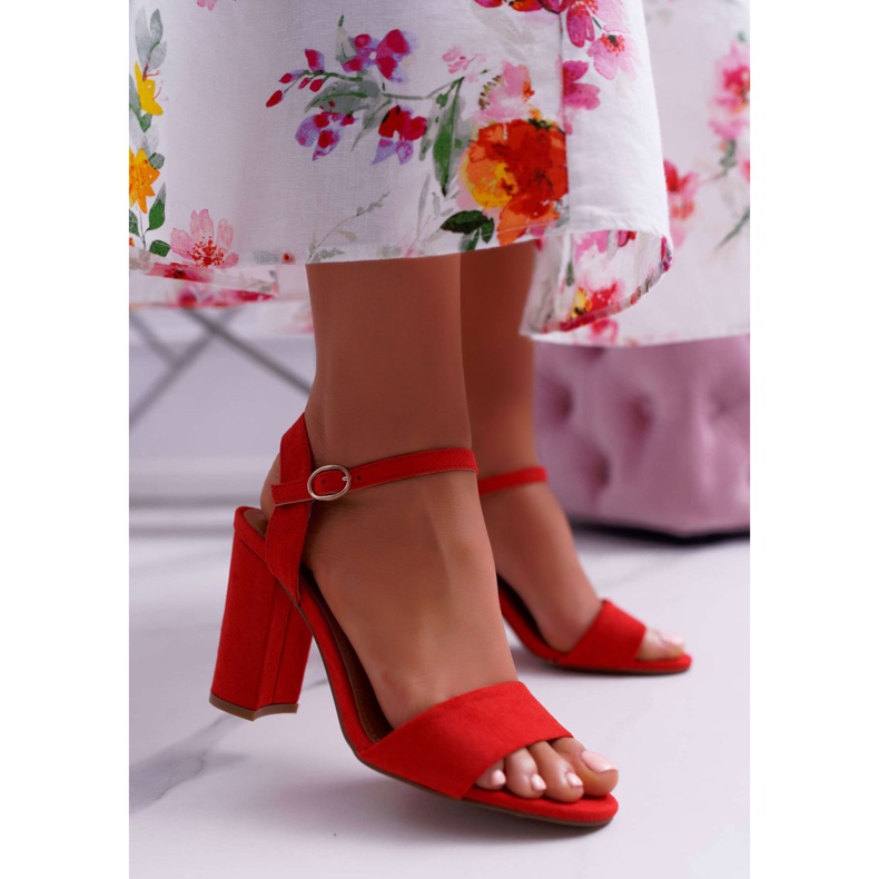 FRBS Women's Sandals Suede Red Baloo 1