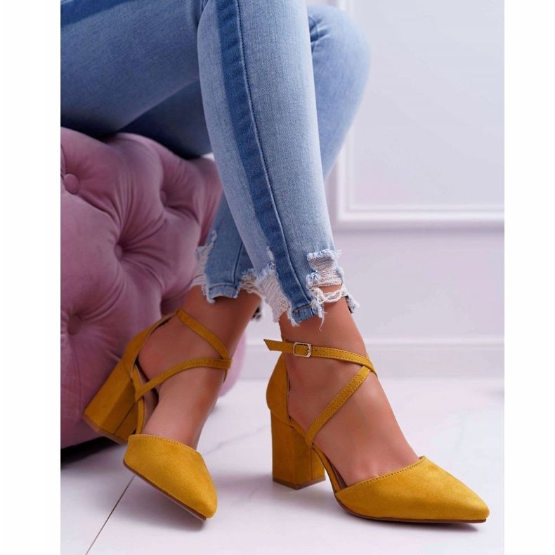 PS1 Women's Pumps On A Heel With Yellow Traffic 1