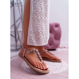 FRERY Women's Sandals Slip-on With Zircons Champagne Satina pink 1