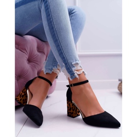 SEA Women's Pumps On A Heel Leopard Black Ferri brown 2