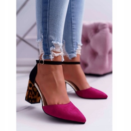 PS1 Women's Pumps On a Heel Leopard Fuchsia Ferri brown black pink multicolored 1