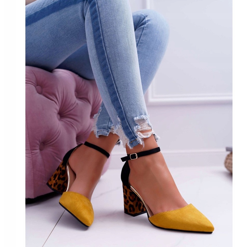 PS1 Women's Pumps On A Heel Leopard Yellow Ferri brown black multicolored 1