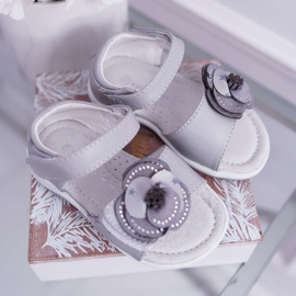 EVE Children's Sandals With Velcro For Girls Gray Flamenco grey 1
