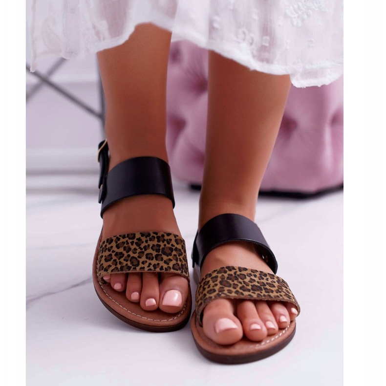 Women's Sandals Maciejka Leather Leopard Black IT001-03 / 00-0 2 Women's Sandals Maciejka Leather Leopard Black IT001-03 / 00-0 2