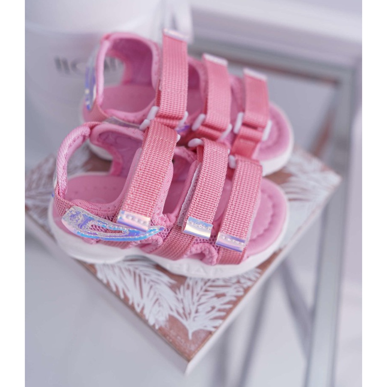 FRROCK Children's Sandals With Velcro For Girls Pink Kimmi 1