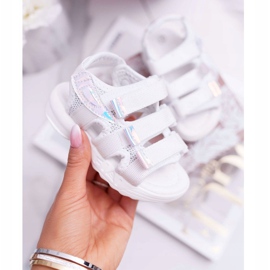 FRROCK Children's Sandals With Velcro For Girls White Kimmi 1
