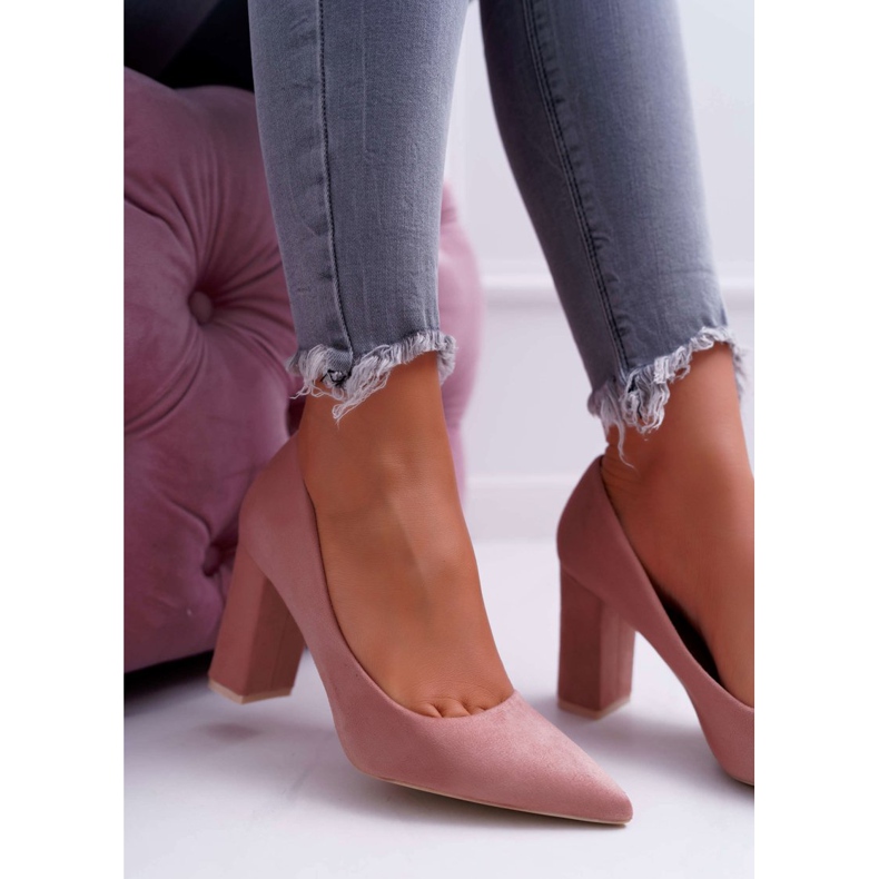 BUGO Women's Pumps On Heel Suede Pink Clarina 2