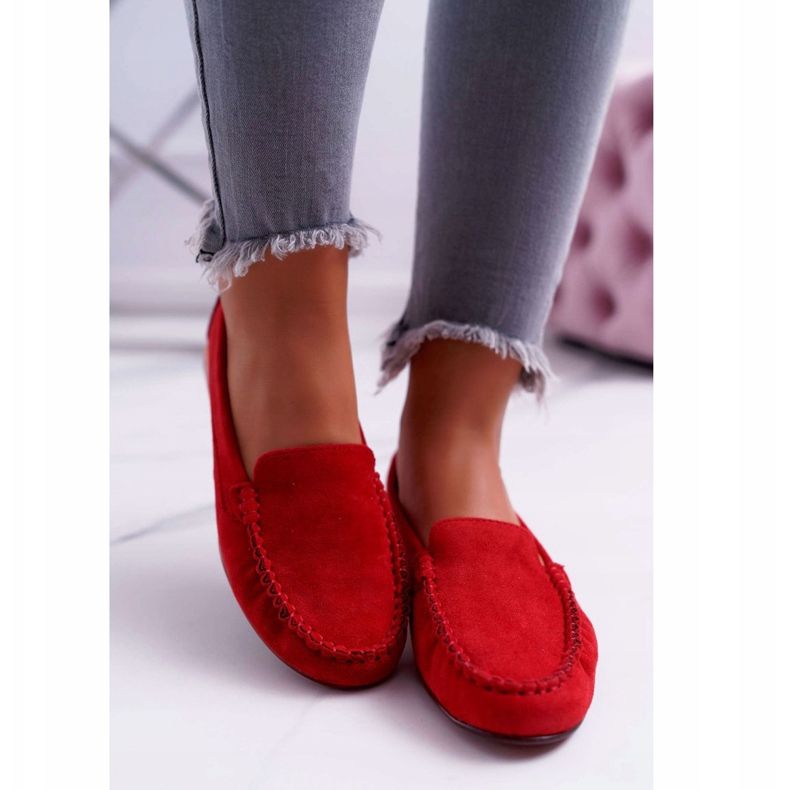 Women's Loafers Sergio Leone Suede Red Winted 2