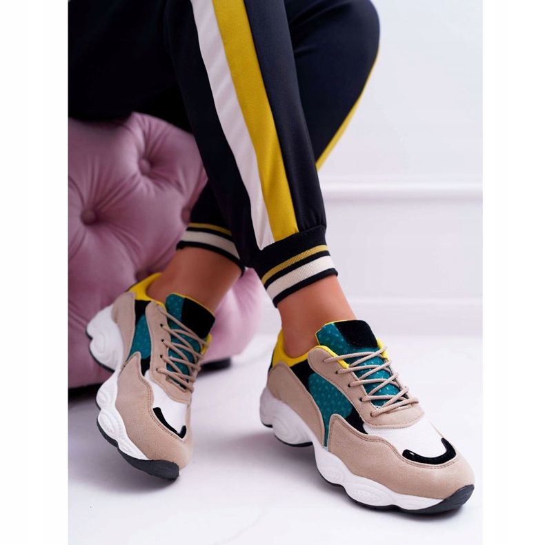 NFR Women's Sport Shoes Suede Green Yellow Lollipop multicolored 1