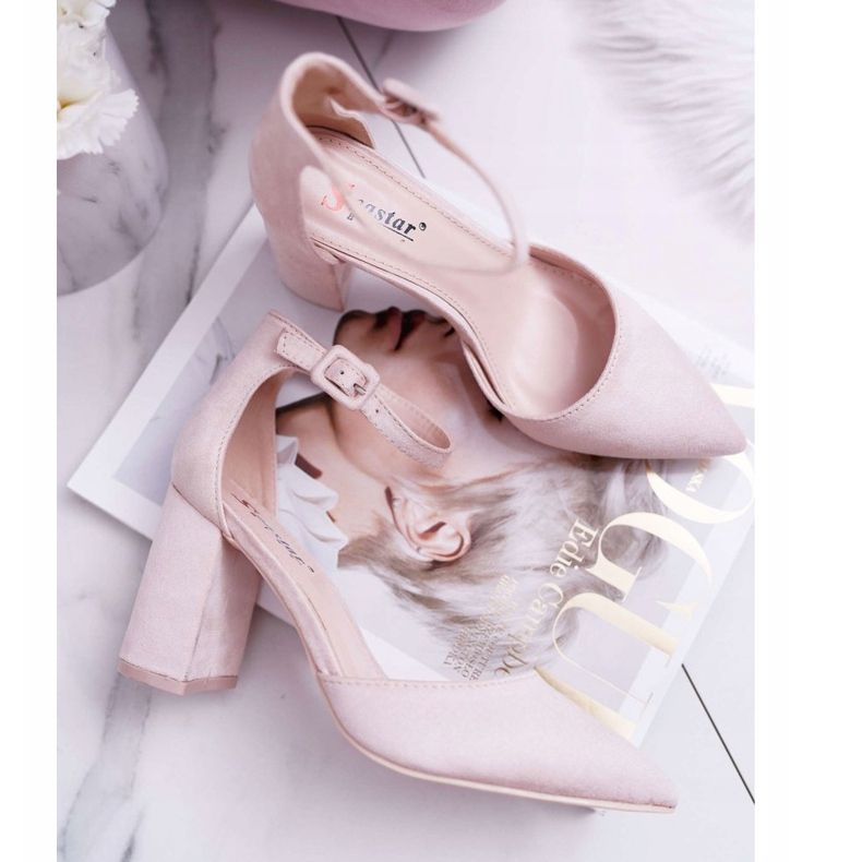 PS1 Women's Pumps On A Heel Suede Beige Harye multicolored pink 2