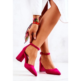 SEA Women's Pumps On Heel Suede Fuchsia Harye pink 2