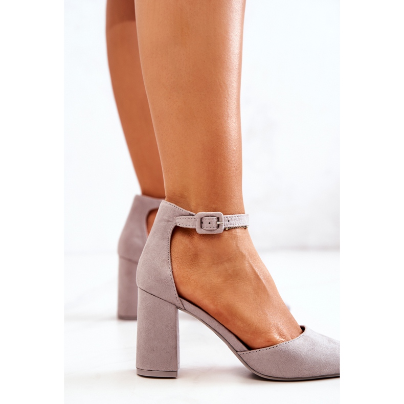 PS1 Women's Pumps On A Heel Suede Gray Harye grey 1