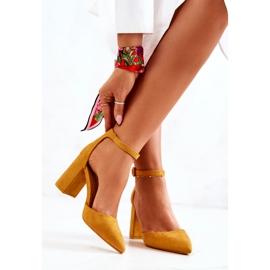 PS1 Women's Pumps On A Heel Suede Yellow Harye 2