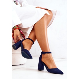 PS1 Women's Pumps On a Heel Suede Navy Blue Harye 1 PS1 Women's Pumps On a Heel Suede Navy Blue Harye 1