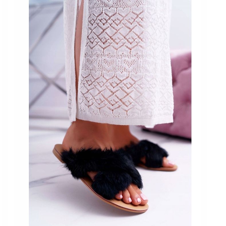 Women's Slippers With Fur Lu Boo Black Pimmer 1 Women's Slippers With Fur Lu Boo Black Pimmer 1