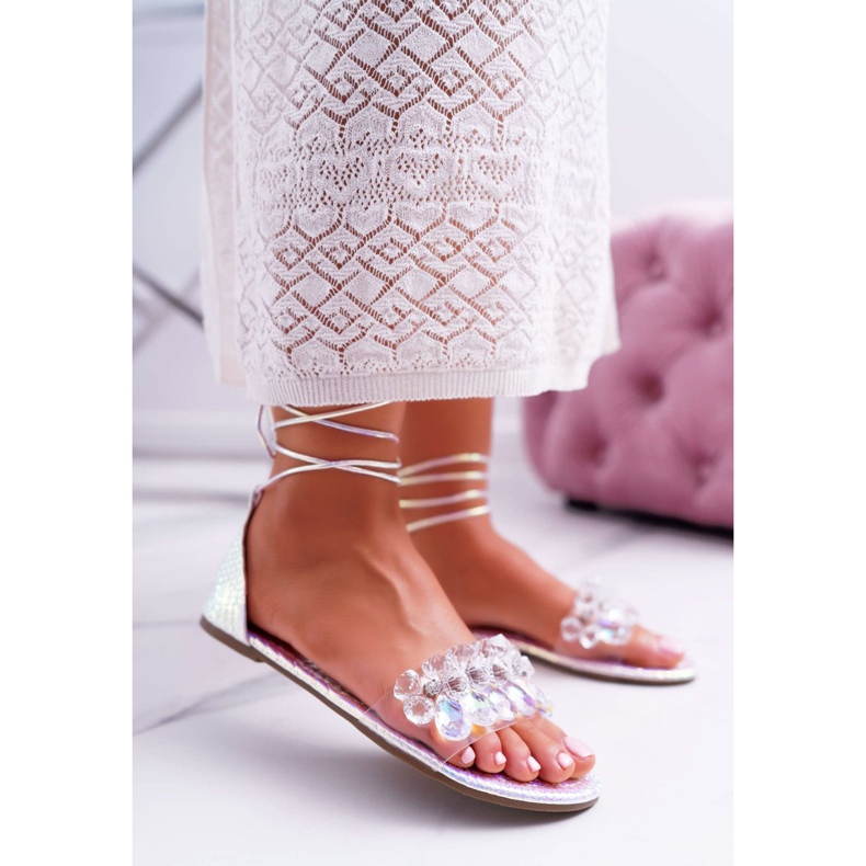 Women's Sandals Lu Boo Crystals Silver Madina grey 1