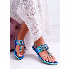 Women's Sandals Lu Boo Crystals Petrol Blue Sonne 1 Women's Sandals Lu Boo Crystals Petrol Blue Sonne 1