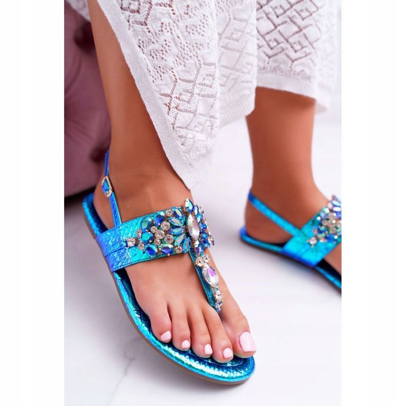 Women's Sandals Lu Boo Crystals Petrol Blue Sonne 2 Women's Sandals Lu Boo Crystals Petrol Blue Sonne 2