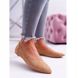 Women's Ballerinas Lu Boo Openwork Camel Dessert brown 1