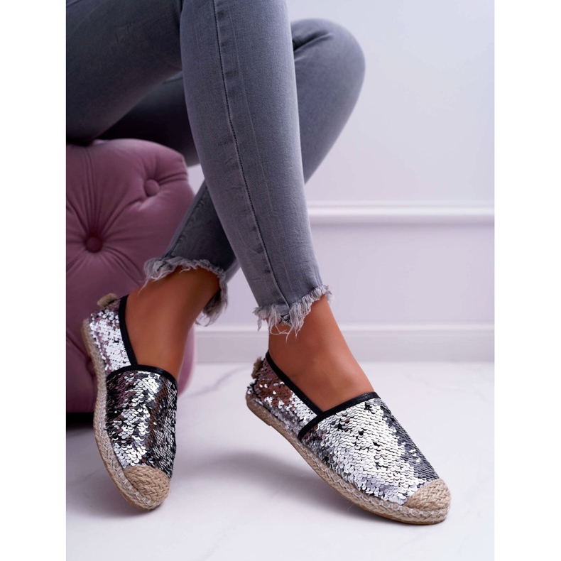 Women's Espadrilles Lu Boo Silver Sequins Destino grey 2