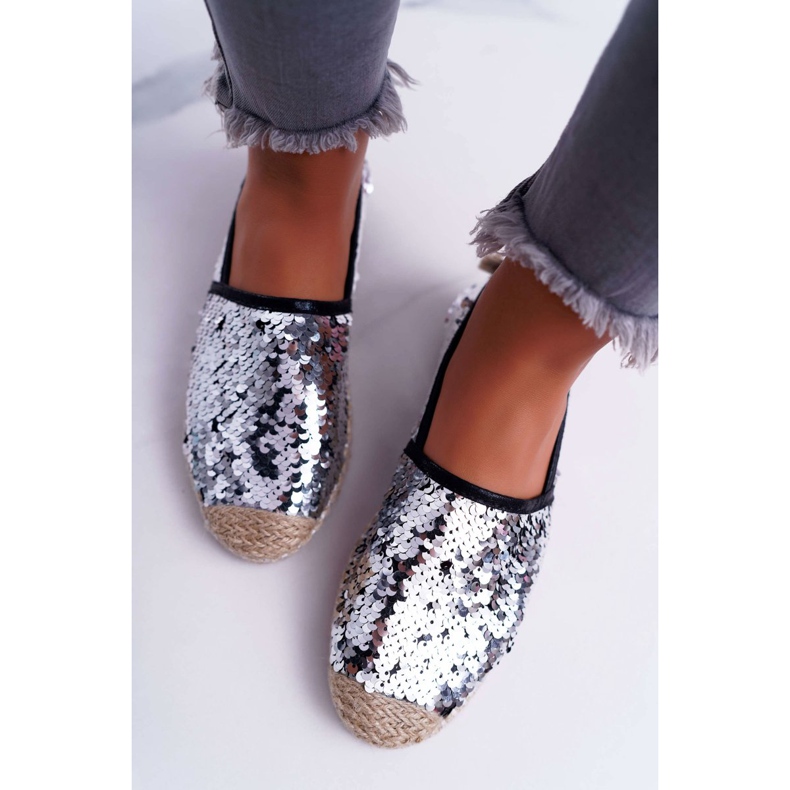 Women's Espadrilles Lu Boo Silver Sequins Destino grey 1