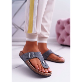 EVE Women's Slippers Dark gray Baisan flip-flops grey 2