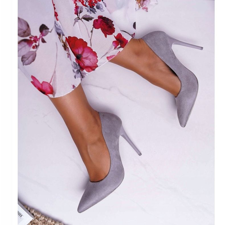 PS1 Women's Suede Gray Yanna stilettos grey 2