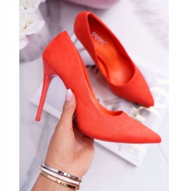 PS1 Women's Stilettos Suede Orange Yanna 1
