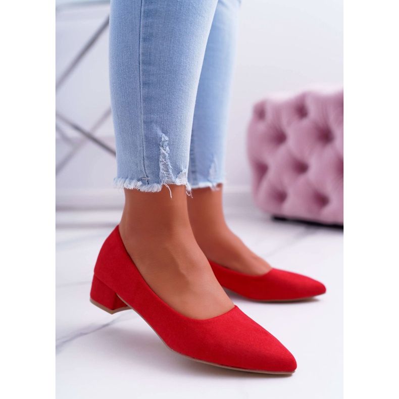 PS1 Classic Women's Pumps Suede Red Rheya 2