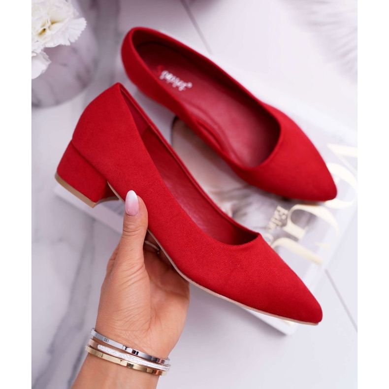 PS1 Classic Women's Pumps Suede Red Rheya 1