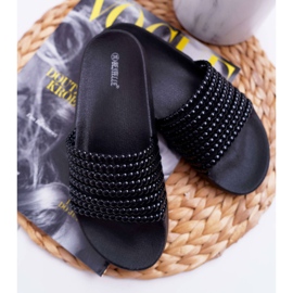 Women's Slippers with Beaded Black Elavi 1 Women's Slippers with Beaded Black Elavi 1