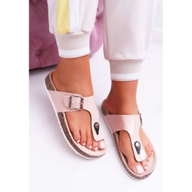 SEA Women's Slippers Flip-flops On Corks, Lacquered Pink Palette 2