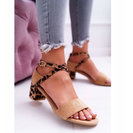 Women's Sandals On High Heel Lu Boo Panther Camel Fall In Love brown 2