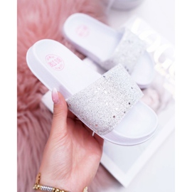 Children's and Youth Big Star White Glitter Sandals AA374086 1