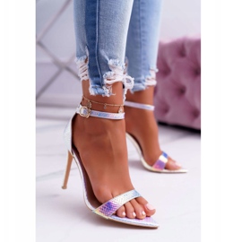 Women's Sandals On A High Heel Lu Boo Opalescent Petrol Debbi multicolored pink 1