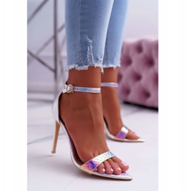 Women's Sandals On A High Heel Lu Boo Opalescent Petrol Violet Debbi multicolored 1