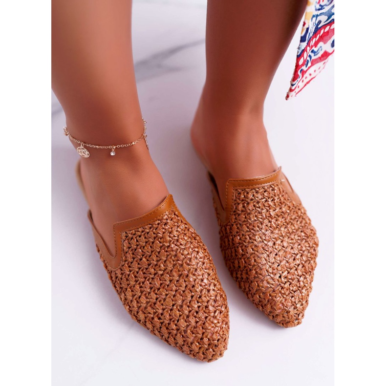 Elegant Women's Slippers Brown Vices 3301 2