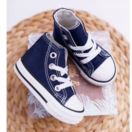 FRROCK Children's Classic High Sneakers Navy Blue Filemon 2