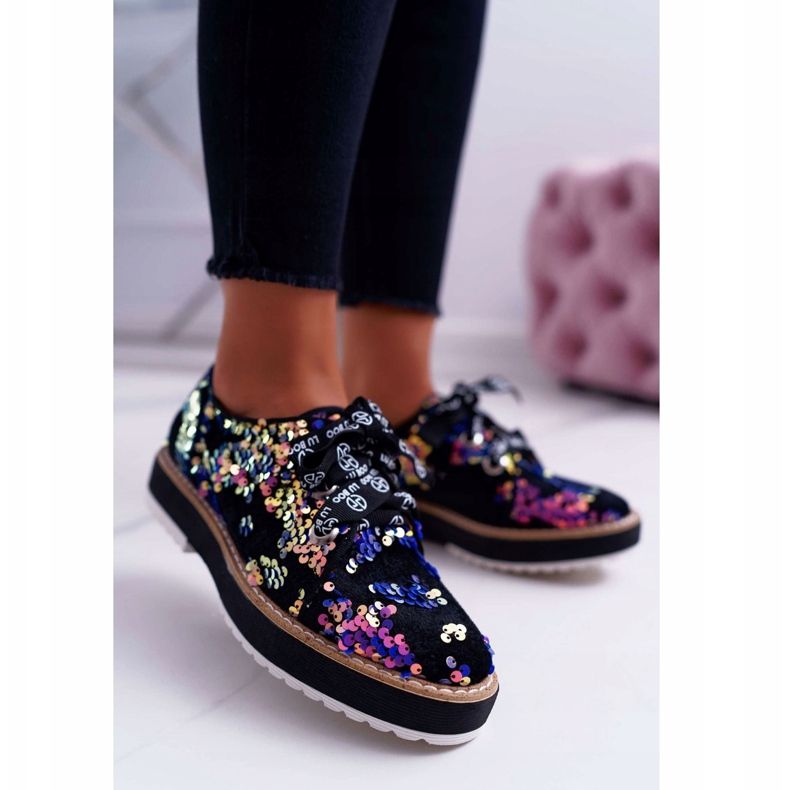 Women's Brogues Lu Boo Violet Sequins Moonlight black multicolored 1