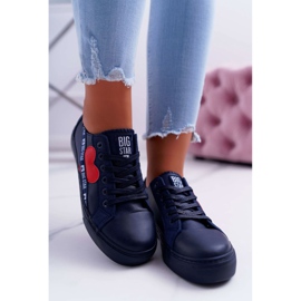 Women's Sneakers Big Star Navy Blue with a heart EE274258 2